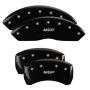 MGP 4 Caliper Covers Engraved Front & Rear MGP Black Finish Silver Char 2019 Chevrolet Blazer
