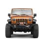 Raxiom J135442 97-18 Jeep Wrangler TJ & JK 6-LED Headlights w/ Partial Halo- Blk Housing (Clear Lens)