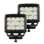 Go Rhino 751800523FCS Xplor Bright Series Rectangle SingleLED Spot Light Kit (Surface Mount) 5in. - Blk (Pair)