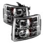 Xtune Chevy Silverado 1500/2500/3500 07-13 LED Halo Projector Headlights Chrome PRO-JH-CSIL07-CFB-C