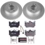 PowerStop ESK5312 Genuine Geomet Coated Rotors, ECE-R90 Brake Pads + Hardware Kit