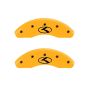 MGP 2 Caliper Covers Engraved Front Circle K/Kia Yellow Finish Black Char 2018 Kia Rio