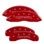 MGP 10219SRPTRD 4 Caliper Covers Engraved Front & Rear Raptor Red finish silver ch