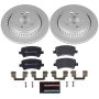 PowerStop ESK5705 Genuine Geomet Coated Rotors, ECE-R90 Brake Pads + Hardware Kit