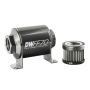 DeatschWerks Stainless Steel 8AN 10 Micron Universal Inline Fuel Filter Housing Kit (70mm)