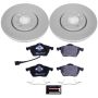 PowerStop ESK898 Genuine Geomet Coated Rotors, ECE-R90 Brake Pads + Hardware Kit