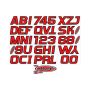 Hardline REBLK700 Boat Lettering Registration Kit 3 in. - 700 Red/Black