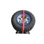 N-Fab Bed Mounted Rapid Tire Strap Universal - Gloss Black - Red Strap