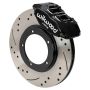 Wilwood 140-16946-D 69-74 Porsche 911 Front Powerlite Brake Kit 3in MT Drilled & Slotted - Black