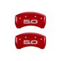 MGP Rear set 2 Caliper Covers Engraved Rear 2015/50 Red finish silver ch