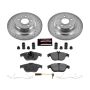 PowerStop K6715 Z23 Daily Driver Carbon-Fiber Ceramic Brake Pad and Drilled & Slotted Rotor Kit