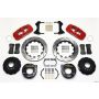 Wilwood 140-10948-DR AERO4 Rear P-Brake Kit 14.00in Drill Red Big Ford New Style 2.50in Offset