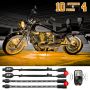 XKGLOW XK034002-A XK Glow Strips Single Color  LED Accent Light Motorcycle Kit Amber - 10xPod + 4x8In