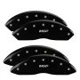 MGP 39015SMGPBK 4 Caliper Covers Engraved Front & Rear  Black finish silver ch