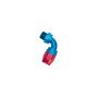 Russell Performance -6 AN Red/Blue 90 Degree Full Flow Swivel Pipe Thread Hose End (With 3/8in NPT)