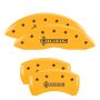 MGP 4 Caliper Covers Engraved Front & Rear Lincoln Yellow finish black ch
