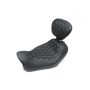 Mustang Motorcycle 79799 Mustang 14-17 Harley Fat Bob Wide Tripper Solo Seat w/Driver Backrest Diamond Stitch - Black