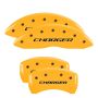 MGP 12181SCHBYL 4 Caliper Covers Engraved Front & Rear Block/Charger Yellow finish black ch