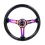NRG Reinforced Steering Wheel (350mm / 3in. Deep) Blk Multi Color Flake w/ Neochrome Center Mark