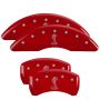 MGP 10200SSNKRD 4 Caliper Covers Engraved Front & Rear Tiffany Snake Red finish silver ch