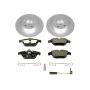 PowerStop ESK5625 Genuine Geomet Coated Rotors, ECE-R90 Brake Pads + Hardware Kit