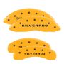 MGP 14005SSILYL 4 Caliper Covers Engraved Front & Rear Silverado Yellow finish black ch
