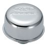 FORD FRD302-215 Chrome Steel Breather W/Ford Racing Logo