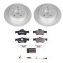 PowerStop ESK5321 Genuine Geomet Coated Rotors, ECE-R90 Brake Pads + Hardware Kit