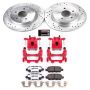 PowerStop KC8062-26 Z26 Street Performance Ceramic Brake Pad, Drilled Slotted Rotor, and Caliper Kit