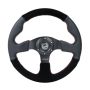 NRG RST-012R/S-RS Reinforced Steering Wheel (320mm/ 2.5in. Deep) Sport Leather / Suede w/ Red Stitch