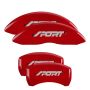 MGP 10229SSP1RD 4 Caliper Covers Engraved Front & Rear No bolts/Sport Red finish silver ch