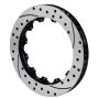 Wilwood 160-12341-BK Rotor-SV-SRP72 Iron-RH-Drill-BLK 14.00 x 1.25 - 12 on 8.25in