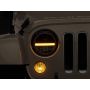 Raxiom J143372 97-18 Jeep Wrangler TJ & JK Axial 7-In LED Headlights w/ DRL - Blk Housing (Clear Lens)