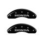 MGP 20003FHONBK Front set 2 Caliper Covers Engraved Front Honda Black finish silver ch