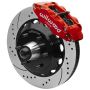 Wilwood 140-16458-DR 63-87 C10 FNSL6R Front Big Brake Brake Kit 14in drill/slot 6x5.5 BP for drop spindles - Red