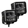 Go Rhino 750400321SCS Xplor Blackout Series Cube LED Spot Light Kit (Surface/Threaded Stud Mnt) 3x3 - Blk (Pair)
