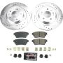 PowerStop K8381 Z23 Daily Driver Carbon-Fiber Ceramic Brake Pad and Drilled & Slotted Rotor Kit