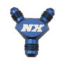 Nitrous Express 16084 6AN x 4AN x 4AN BILLET PURE-FLO Y FITTING (BLUE)