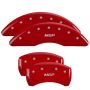MGP 22209SMGPRD 4 Caliper Covers Engraved Front & Rear  Red finish silver ch