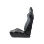 NRG RSC-810BK L/R Reclinable Sport Seats (Pair) The Arrow Black Vinyl w/ Pressed  logo w/ Black Stitch