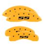 MGP 4 Caliper Covers Engraved Front & Rear Silverado SS Yellow Finish Black Char 2001 Chevy Tahoe
