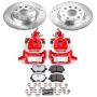 PowerStop KC5666-26 Z26 Street Performance Ceramic Brake Pad, Drilled Slotted Rotor, and Caliper Kit