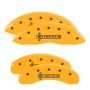 MGP 36012SLCNYL 4 Caliper Covers Engraved Front & Rear Lincoln Yellow finish black ch