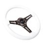 NRG Classic Wood Grain Steering Wheel (350mm) White Paint Grip w/Black 3-Spoke Center