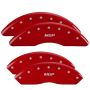 MGP 14008SMGPRD 4 Caliper Covers Engraved Front & Rear  Red finish silver ch