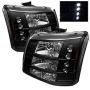 SPYDER 5012395 Crystal Headlights 1PC W/ Bumper Lights - Black