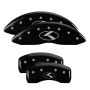 MGP 21183SCRKBK 4 Caliper Covers Engraved Front & Rear Circle K/Kia Black finish silver ch