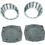 Kuryakyn 7287 LED Speaker Bezels 96-13 Touring Models Chrome