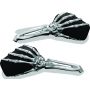 Kuryakyn 1759 Skeleton Hand Mirrors Chrome/Black