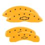 MGP 14005SBOWYL 4 Caliper Covers Engraved Front & Rear Bowtie Yellow finish black ch